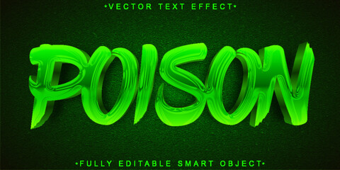 Sticker - Green Toxic Poison Vector Fully Editable Smart Object Text Effect