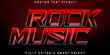 Red Shiny Rock Music Vector Fully Editable Smart Object Text Effect