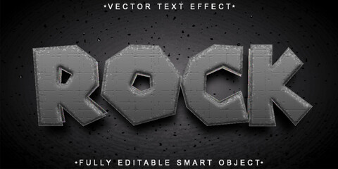 Poster - Gray Rock Vector Fully Editable Smart Object Text Effect