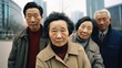 © PixelPaletteArt - Asian elderly tourists all posing together