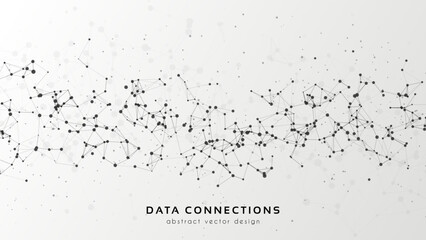 Poster - Abstract mesh vector background. Futuristic technology style card. Lines, point, planes in 3d space.