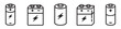 battery cell icon set power electricity and energy symbol