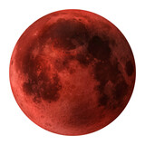 Fototapeta Kosmos - Full Moon isolated. High Quality Red Blood  Super Moon 