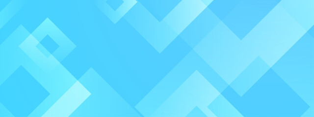 Blue abstract banner with shapes