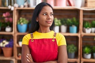 Canvas Print - Young beautiful woman florist smiling confident standing with arms crossed gesture at florist