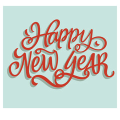 Canvas Print - Happy New Year vector sign