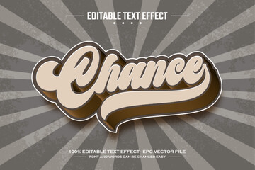 Wall Mural - Chance 3D editable text effect template