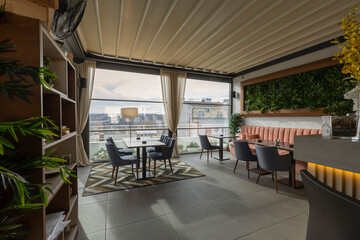 Wall Mural - Interior of an empty hotel restaurant