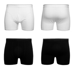 Wall Mural - Different menʼs underwear isolated on white, set with back and front views