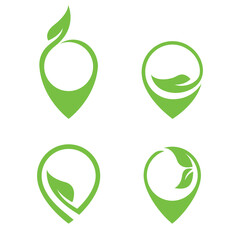 eco green leaf point logo vector icon illustration