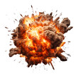 Powerful explosion with fire, cut out - stock png.	