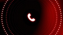 Incoming call phone icon, ringing phone icon. Ideas for Talking to Support to help to unknown caller. Secret call.  Vibrating call ring icon animation