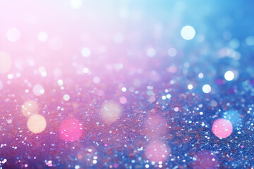 Turquoise Elegance: Glittering Bokeh Background with Pink Confetti for a Winter Celebration Event