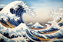 Page Coloring Adult Kanagawa Wave Great Hokusai Antique Art Artist Artistic Artwork Colours Colouring Drawing Edo Famous Foam Fuji Hobby Illustration Japan Japanese Mount