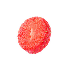 Wall Mural - Piece of delicious ripe strawberry isolated on white
