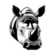 rhino head logo icon vector, Rhinoceros logos or icons Illustration, Generative AI.