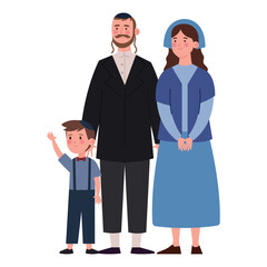 Sticker - jewish parents and son