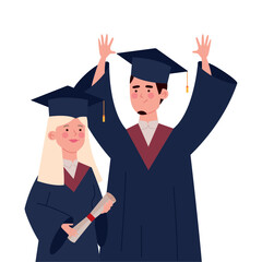 Canvas Print - graduation event characters