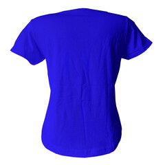 Wall Mural - Promote your brand logo and design, with this Back View Sweet Girl T Shirt Mockup In Marine Blue Color..