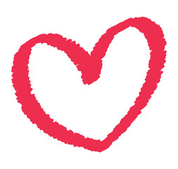 Sticker - scribbled heart red