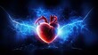 cardiac arrest, cardio heart, electricity light impact 