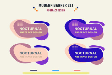 Wall Mural - Modern title banner set, with different shapes and colors. Title box template, ready to use for print design and web design.