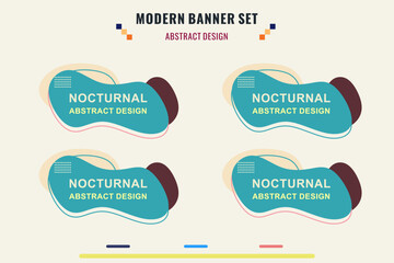 Wall Mural - Modern title banner set, with different shapes and colors. Title box template, ready to use for print design and web design.