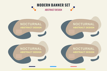 Wall Mural - Modern title banner set, with different shapes and colors. Title box template, ready to use for print design and web design.