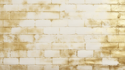 Wall Mural - brick wall light white gold background, empty vintage wall surface, copy space