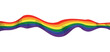 Long horizontal design with colorful rainbow flag, Vector illustration