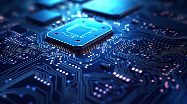 Close up electronic circuit board background. Computer
