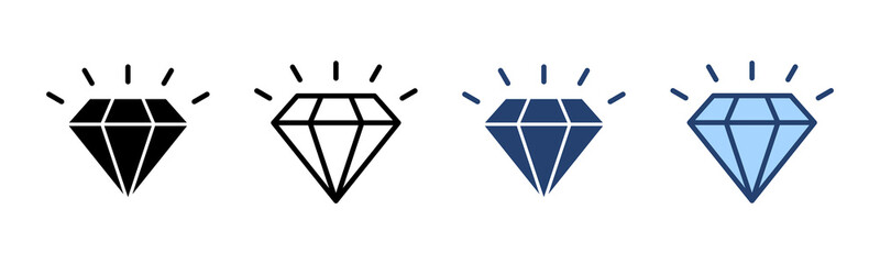 Wall Mural - Diamond icon vector. diamond gems sign and symbol