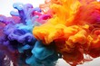 water mixing ink colorful bright Clouds paint colourful abstract background cloud colours red blue green yellow orange purple pink white isolated splash flow art motion liquid wallpaper