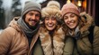 © Natalia S. - Group of friends in winter holiday walking