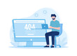 © Kinn Studio - internet repair service 404 error page error or internet problem not found on the network concept flat illustration