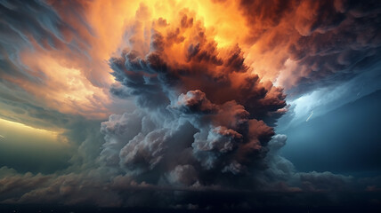 Wall Mural - tornado disaster sunset bright colors meteorology.