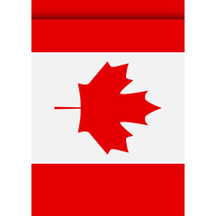 Wall Mural - Canada flag or pennant isolated on white background. Pennant flag icon.