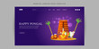 Vector illustration of Happy Pongal Website landing page banner Template