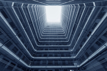 Poster - Exterior of public estate in Hong Kong. Building abstract background