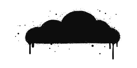 abstract background. spray painted graffiti cloud symbol. spray paint vector element isolated on whi