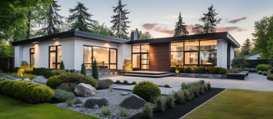 Wall Mural - Sleek design, stunning new home in the neighborhood and surroundings.