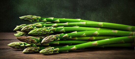 Wall Mural - Fresh asparagus displayed on table.