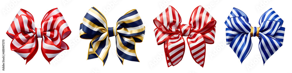 striped ribbon bow set isolated on transparent background - design ...