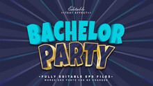 Editable Bachelor Party Text Effect.typhography Logo
