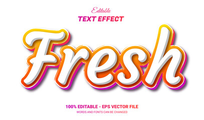 Wall Mural - fresh 3d editable text effect
