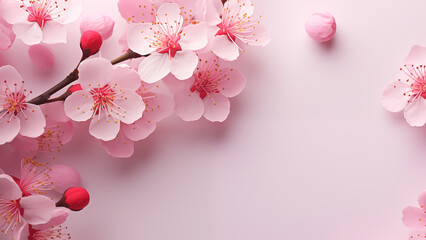 Wall Mural - elegant floral celebration - cherry and plum blossoms in full bloom