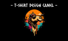 Head Camel Vector Illustration Tshirt Design