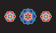 © KKK - Korea Dancheong Traditional Patterns Asian Oriental Multicolor Colorful Radial Shapes Oriental Geometric Patterns 단청 무늬