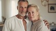 © Z A C - An intimate moment captured at home with a middle-aged European couple.
