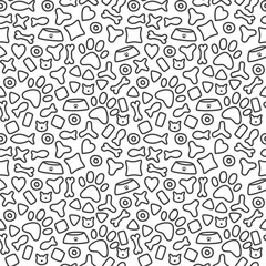doodle pet food seamless pattern. vector doodle of pet food seamless pattern background. packaging pattern of pets food. kitten food pattern background.